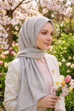 Shawl Secret Pamuklu Jakar Serisi - Bej