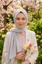 Shawl Secret Pamuklu Jakar Serisi - Bej - Görsel 3