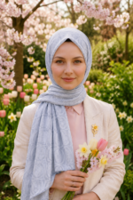 Shawl Secret Pamuklu Jakar Serisi - Gümüş Gri - Görsel 3