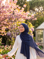 Shawl Secret Penye Reçme Şal - Koyu Mavi