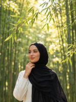 Shawl Secret Penye Reçme Şal - Siyah