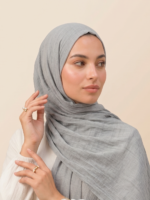 Shawl Secret Penye Reçme Şal - Gümüş - Görsel 3
