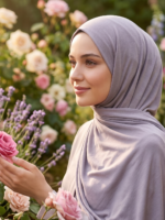 Shawl Secret Penye Reçme Şal - Gri - Görsel 3