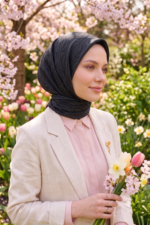 Shawl Secret Pamuklu Jakar Serisi - Koyu Gri