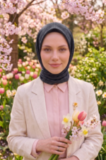 Shawl Secret Pamuklu Jakar Serisi - Koyu Gri - Görsel 3