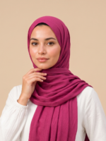 Shawl Secret Penye Reçme Şal - Pembe - Görsel 3