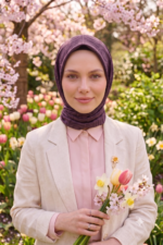 Shawl Secret Pamuklu Jakar Serisi - Mor - Görsel 3