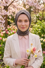 Shawl Secret Pamuklu Jakar Serisi - Açık Gri - Görsel 3
