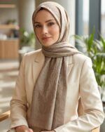 Shawl Secret Pamuklu Jakar Signature Serisi - Vanilya