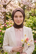 Shawl Secret Pamuklu Jakar Serisi - Kahverengi - Görsel 3