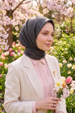 Shawl Secret Pamuklu Jakar Serisi - Açık Gri